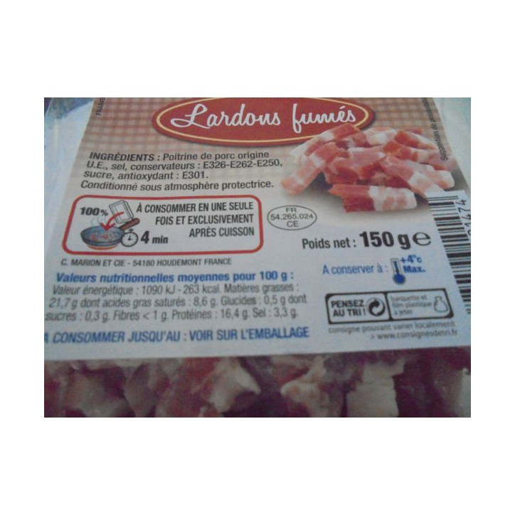 LARDONS FUMÉS 150 GR