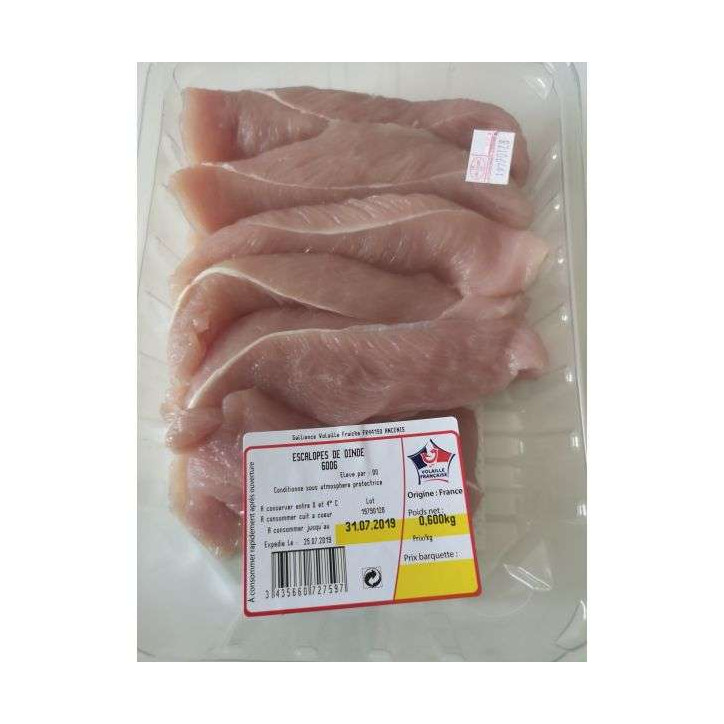 ESCALOPES DE DINDE 600GRS 