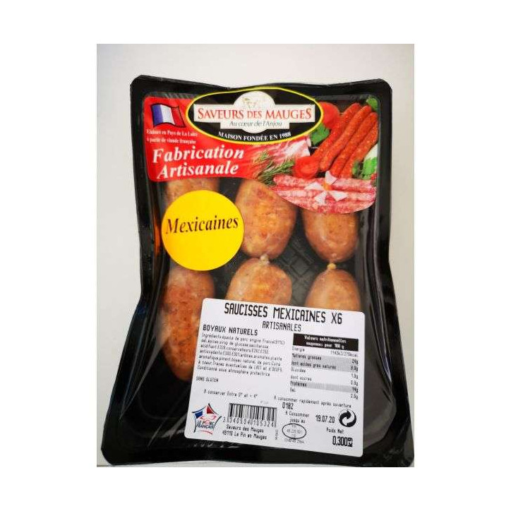 SAUCISSES MEXICAINES X 6 300GRS 