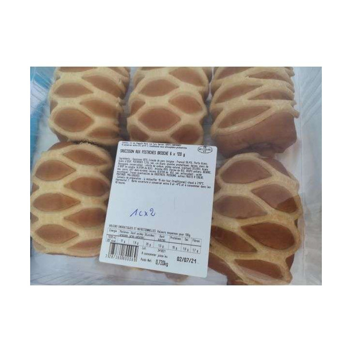 SAUCISSON AUX PISTACHES BRIOCHE 720 GRS 