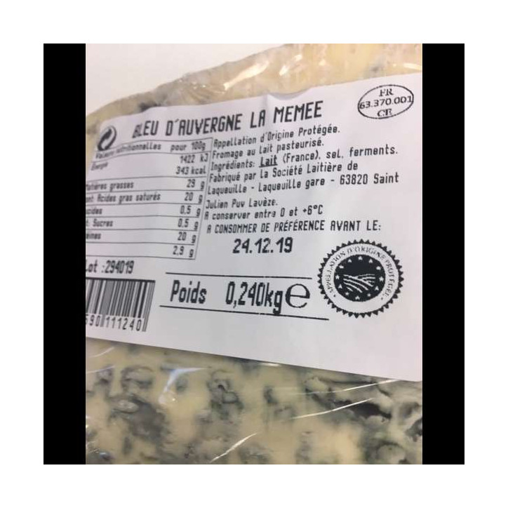 BLEU D AUVERGNE LA MEME 240 GR