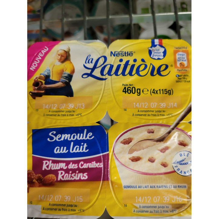 SEMOULE AU LAIT RHUM RAISIN X4