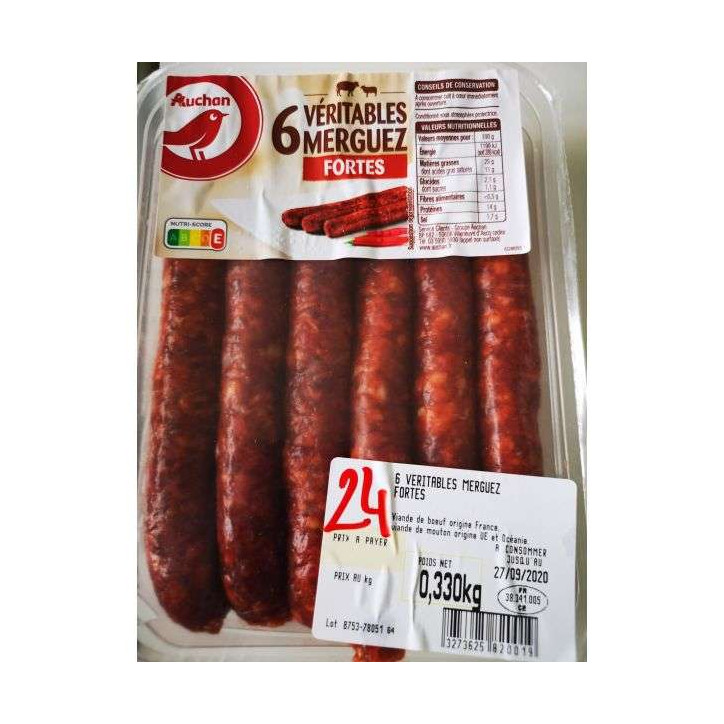 6 MERGUEZ FORTES 330GRS 