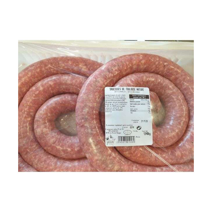 SAUCISSES TOULOUSE NATURE 2KG ENV