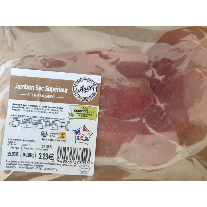 JAMBON CRU AOSTE 3T 90G