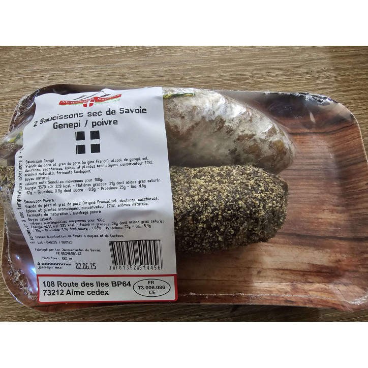2 SAUCISSONS SAVOIE PLUSIEURS PARFUM 360 GRS 