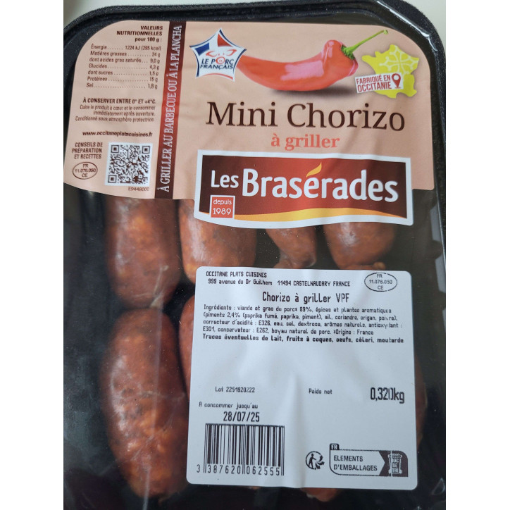 MINIS CHORIZO A GRILLER 320G