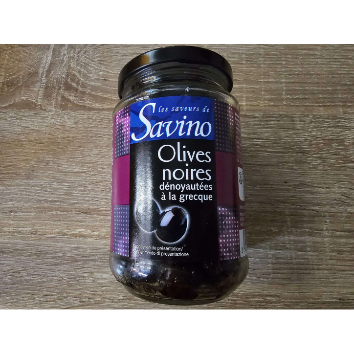 OLIVES GREC NOIRES DENOYAUTEES 195GR