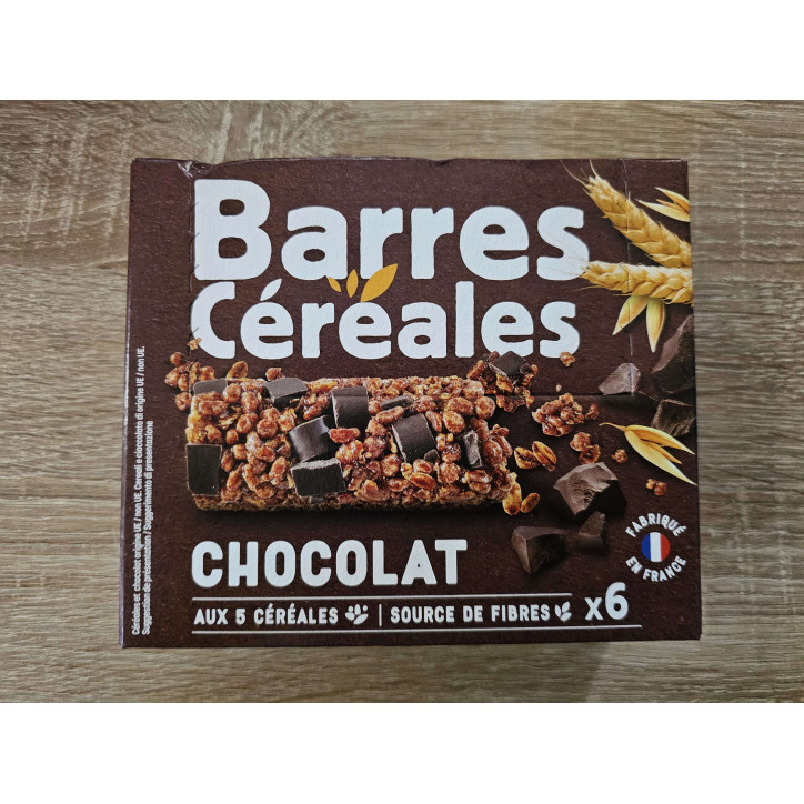 BARRE DE CÉRÉALES AU CHOCOLAT NOIR PAQUET 126G