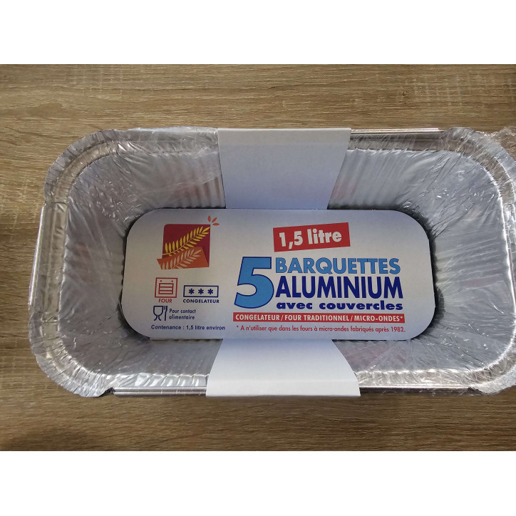 5 BARQUETTES ALU 1.5L 