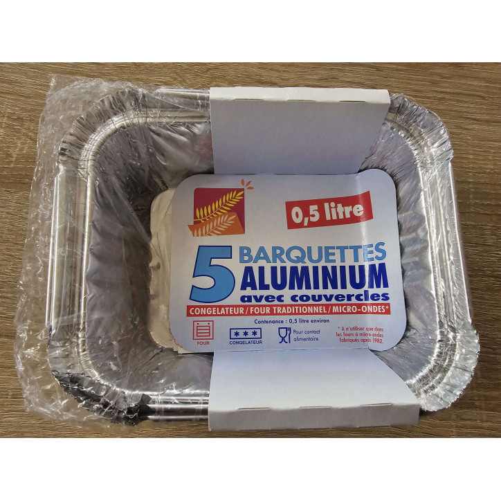 5 BARQUETTES ALU 0.5L 