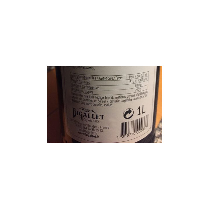 SIROP BIGALLET 1L THE PECHE
