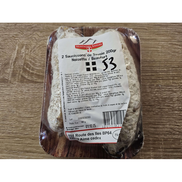 2 SAVOIE NOISETTE / BEAUFORT 400GRS 