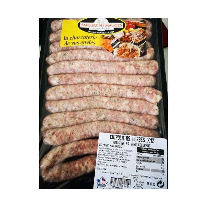 12 CHIPOLATAS HERBES  600GRS 