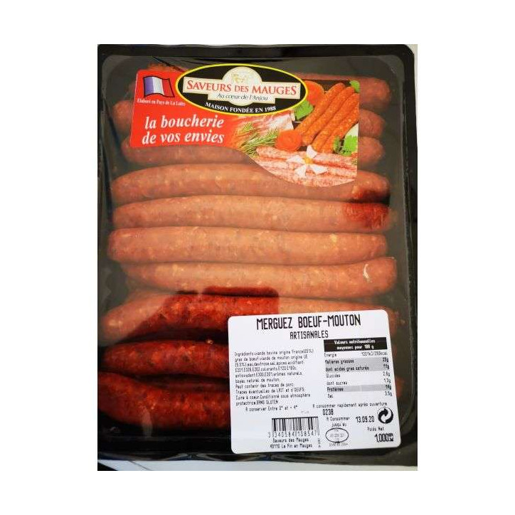 MERGUEZ BOEUF MOUTON 1KG 