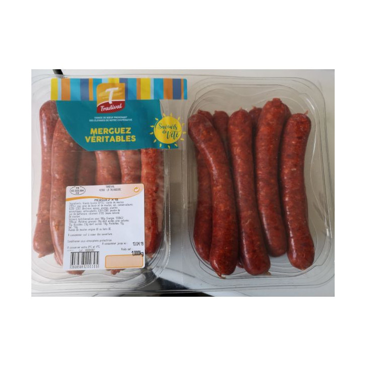 18 MERGUEZ VERITABLES 1KG 