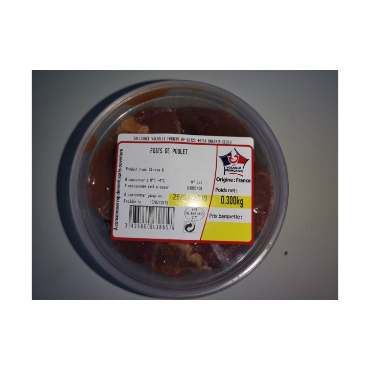 FOIES DE POULET FRANCAIS 300GRS