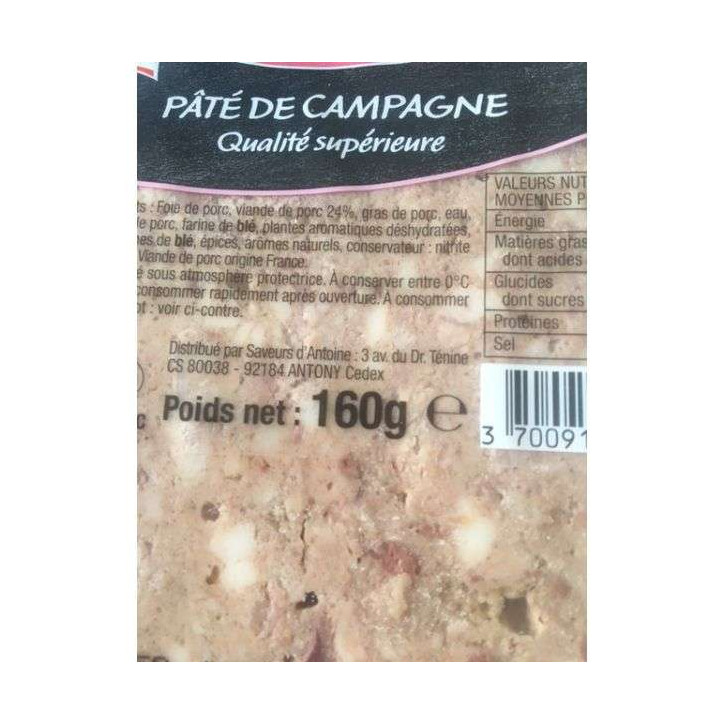 PATE DE CAMPAGNE 160 GR