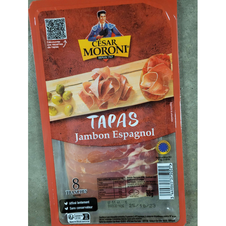 TAPAS JAMBON ESPAGNOL 80G