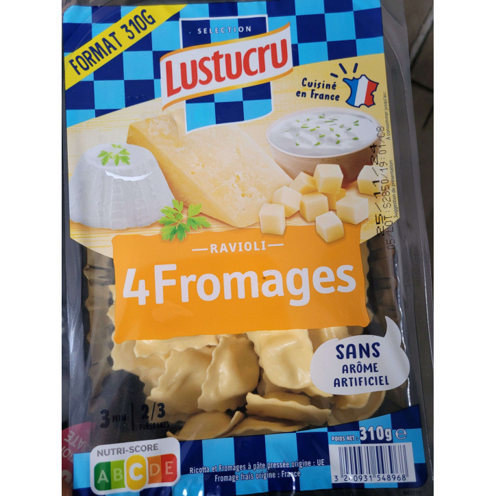 RAVIOLI 4 FROMAGES LUSTUCRU 310G