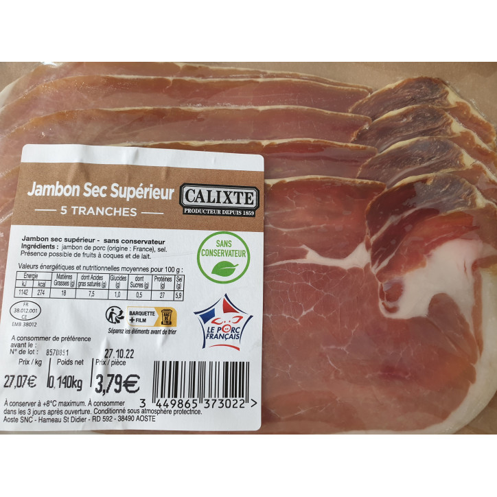 JAMBON SEC CALIXTE 5T 140G