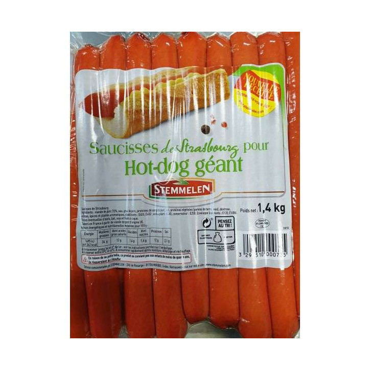 SAUCISSES HOT DOG GÉANT 1.4 KG