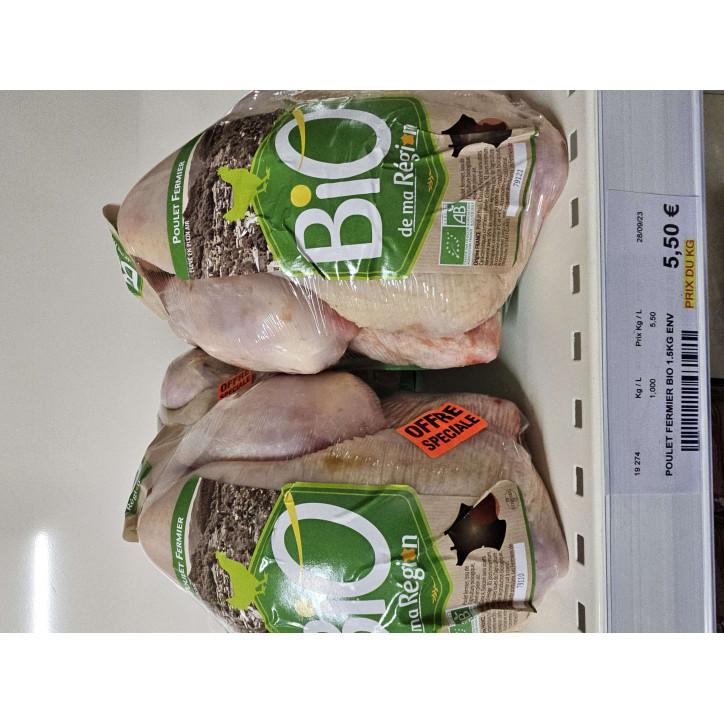 POULET FERMIER BIO 1.5KG ENV