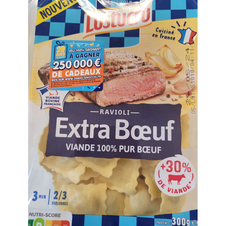 RAVIOLIS LUSTUCRU BOEUF 300 GR