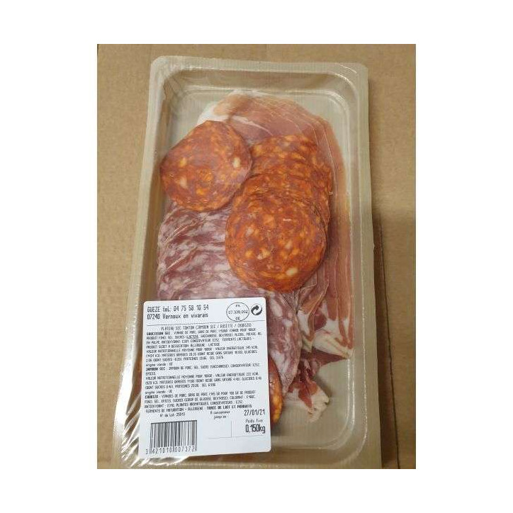 PLATEAU SEC CHARCUTERIE 170 GRS